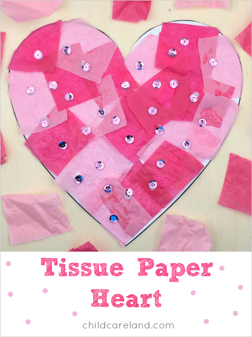 Tissue Paper Heart Craft - Toddler at Play